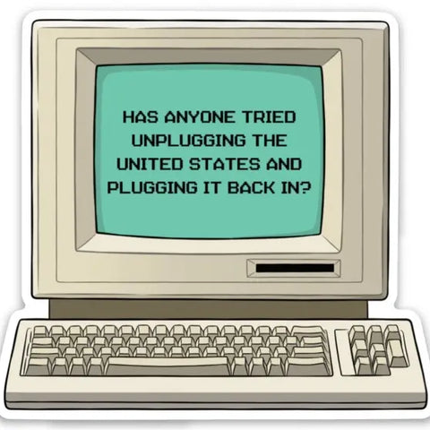 Unplug The United States Sticker