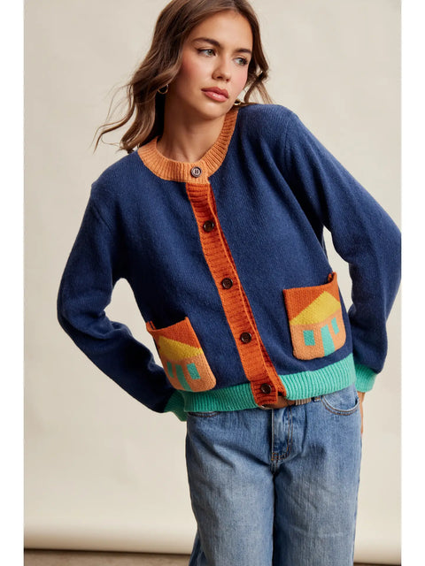 Whimsical House Cardigan