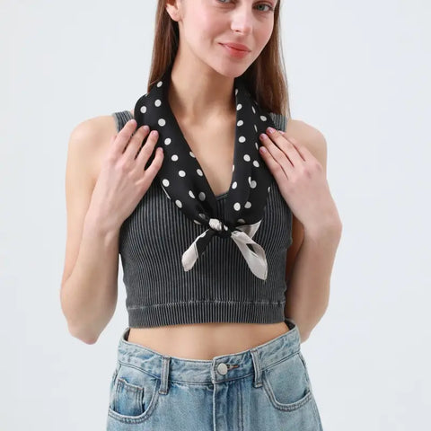  Polka Dot Silk Scarf