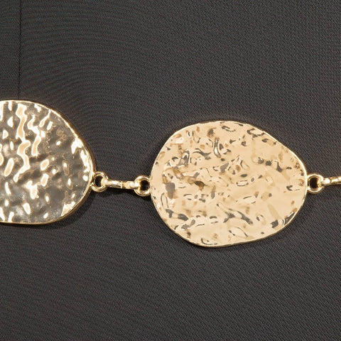  Metallic Hammered Oval Chain Belt