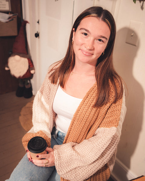 Chunky Color Block Cardigan