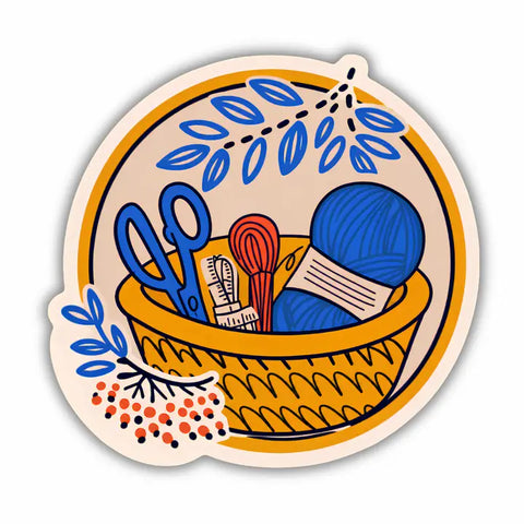  Knitting Basket Sticker