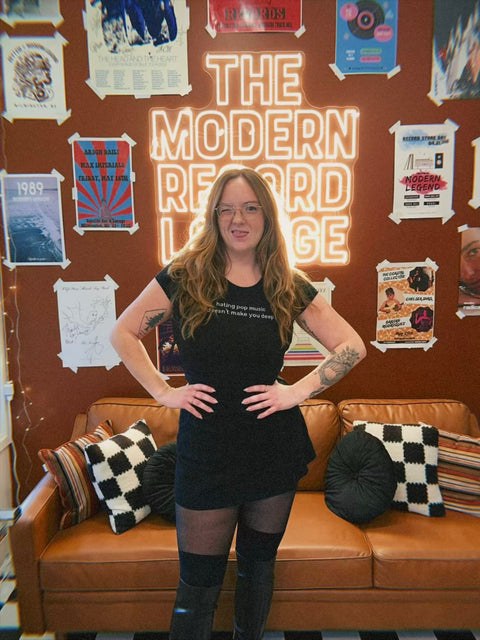 Hating Pop Music Doesn't Make You Deep Embroidered Crop Top