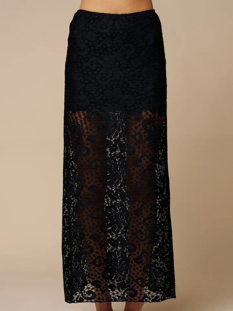  Sheer Lace Maxi Skirt