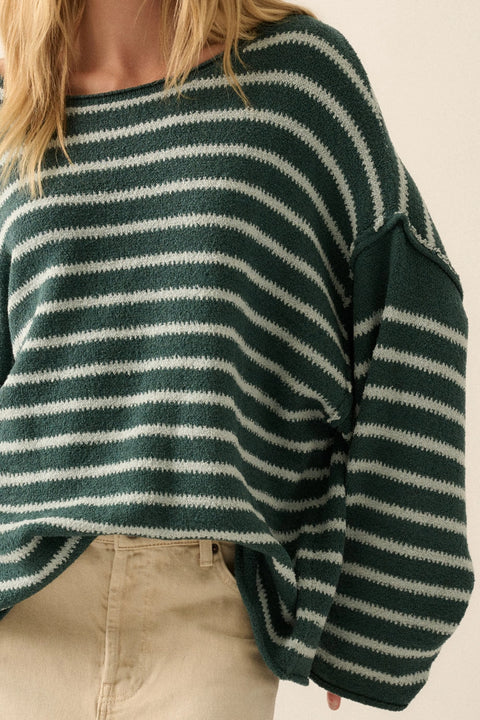  Pine Green & Blue Oversized Sweater