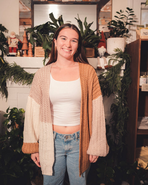 Chunky Color Block Cardigan
