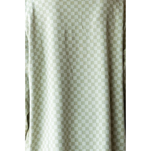  Checker Jersey Cropped Wide Pant