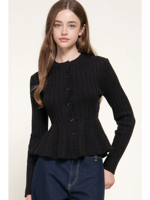 Round Neck Peplum Top