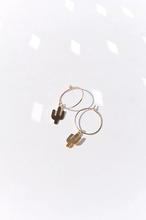 Minimalist Cactus Hoops