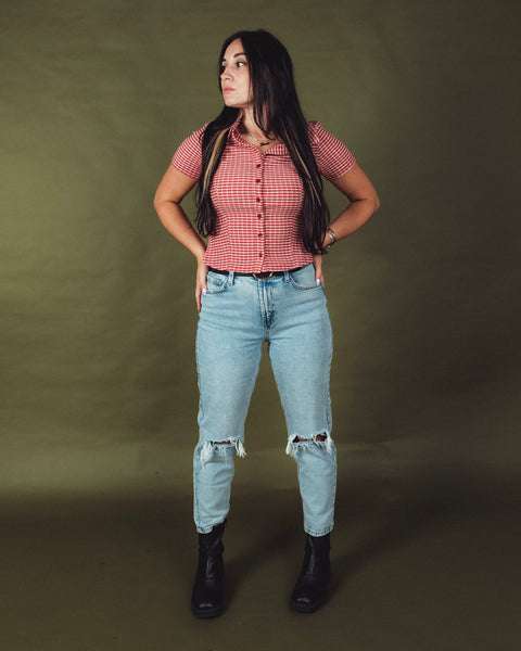  Lainey Fitted Plaid Shirt