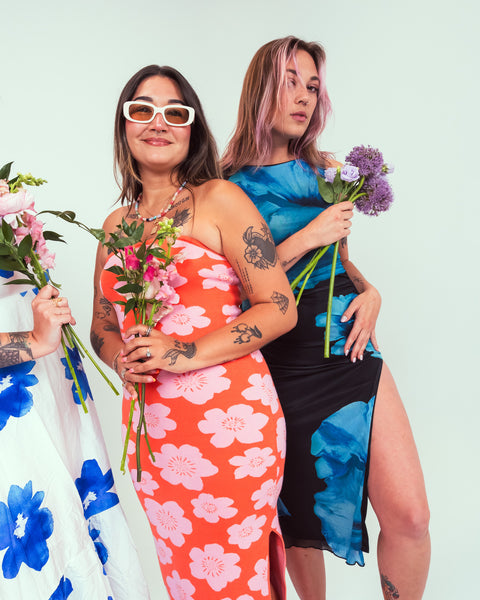 Bright Blue Floral Maxi Dress