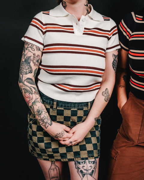  Multi Stripe Polo Top