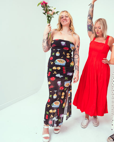 Italian Food Printed Dress