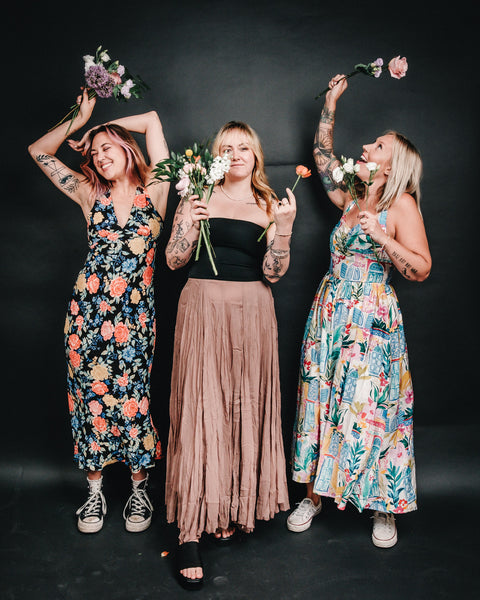  Bold Floral Plunging Maxi