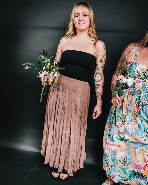 Colorblock Strapless Dress