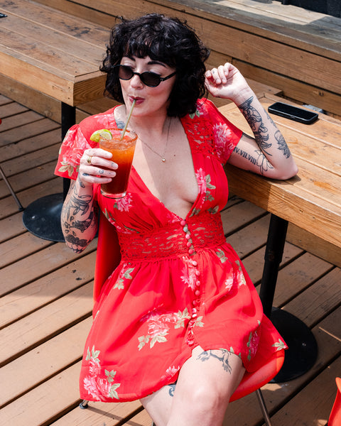  Rose Brushstroke Dress