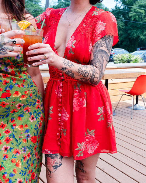  Rose Brushstroke Dress