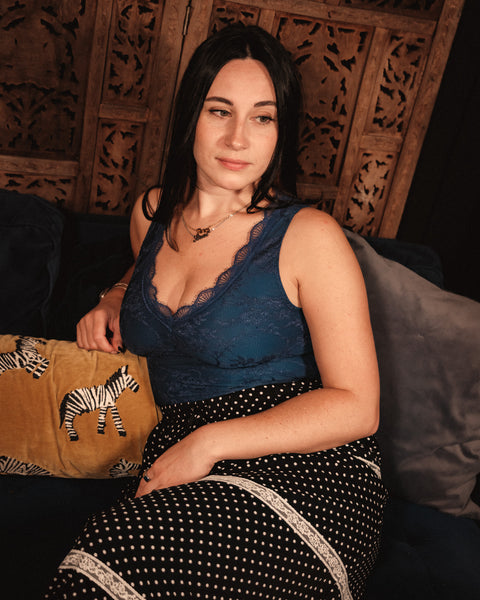  Floral Lace V-Neck Layered Tank Top