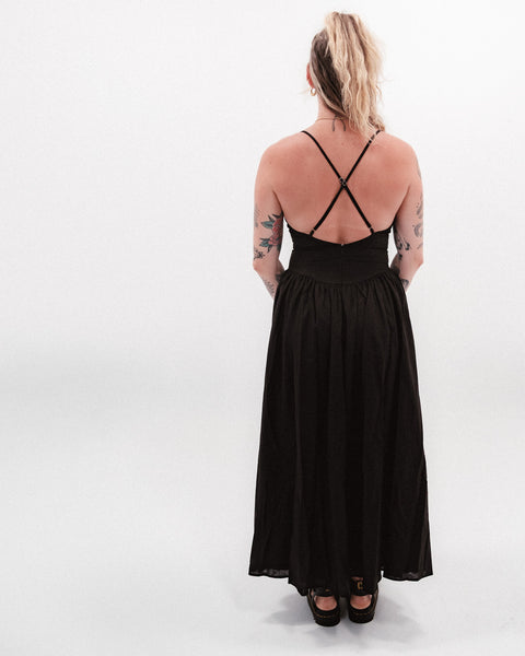  Plunging Neck Maxi Dress