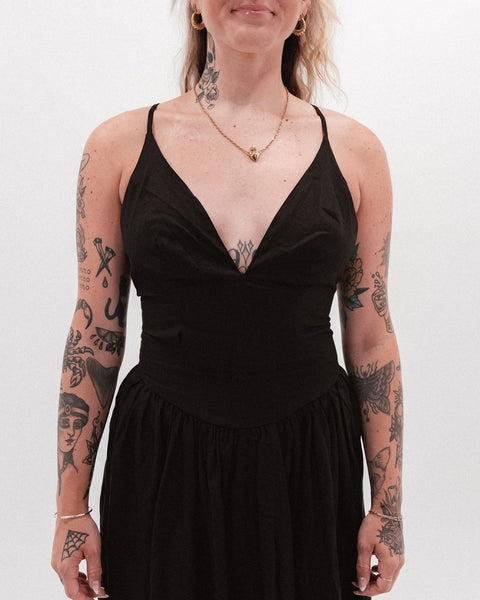 Plunging Neck Maxi Dress