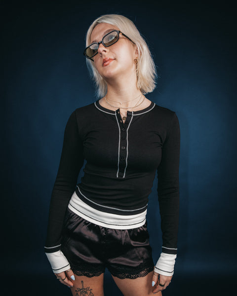  Isla Lace Trim Satin Shorts