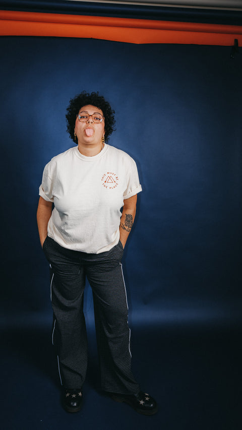  Check Woven Long Pants w/ Drawstring