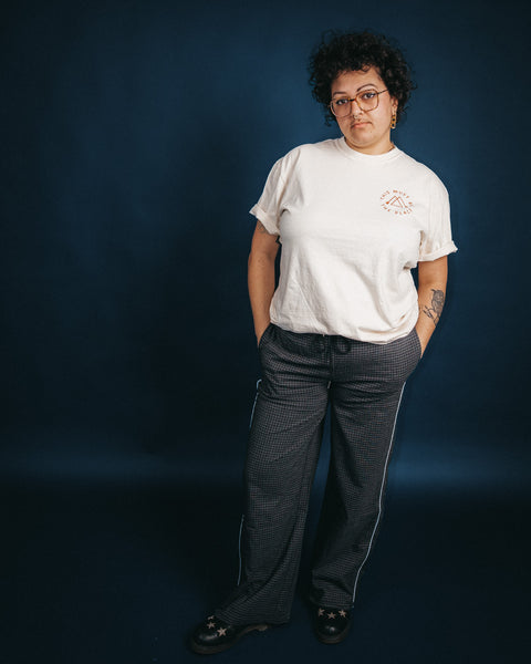  Check Woven Long Pants w/ Drawstring