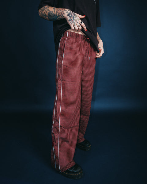  Check Woven Long Pants w/ Drawstring