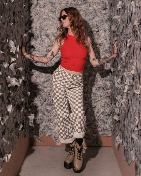 Checkered Bottoms with Elastic Band
