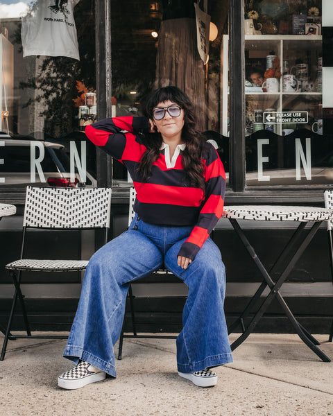 Long Sleeve Rugby Striped Sweater