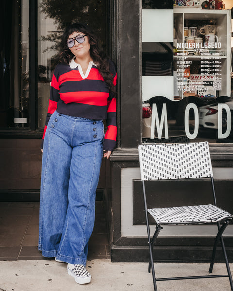 Long Sleeve Rugby Striped Sweater
