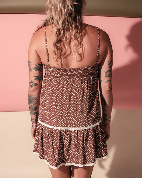  Ditsy Smocked Lace Dress