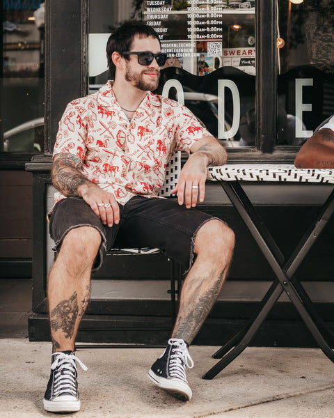 Defend Pizza Button Up