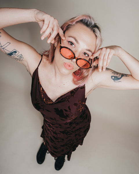  Brown Velvet Cowl Neck Midi Dress