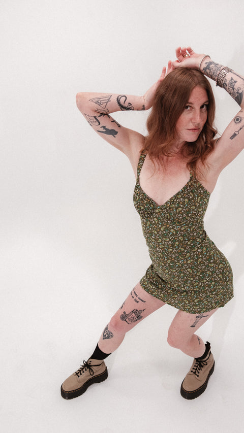  Paisley Green Mini Dress