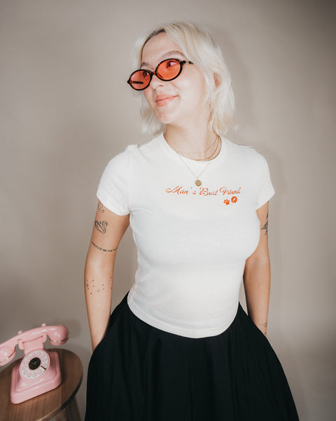  Sabrina Carpenter Man's Best Friend Crop Tee