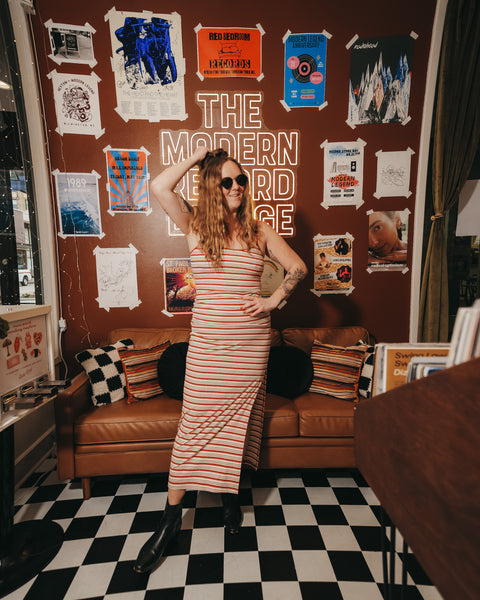  Edith Striped Maxi Dress