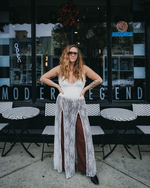 Boho Sheer Lace Bodysuit & Dress Set