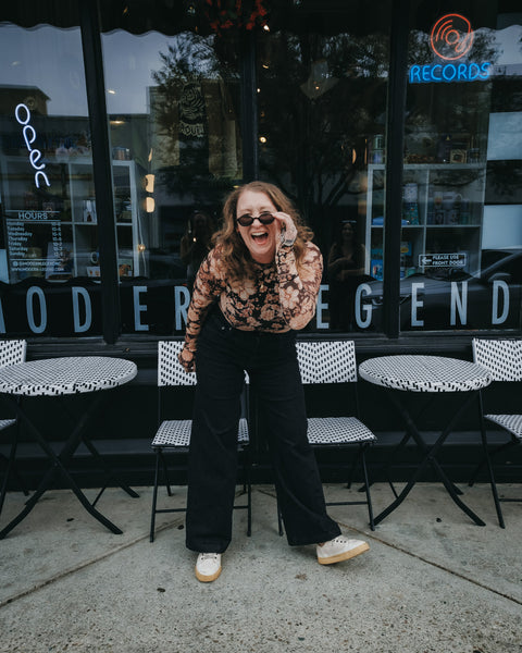 Floral Mesh Thumbhole Top