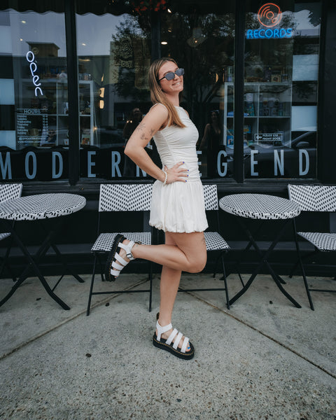 Sleeveless Boat Neck Dress