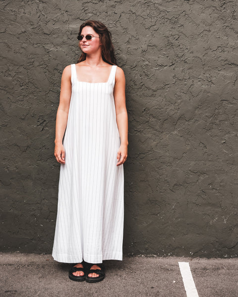  Striped Square Maxi Dress