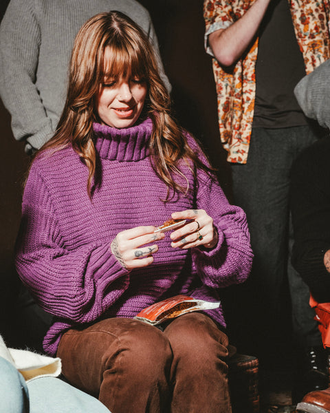 Purple Oversized Turtleneck