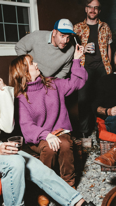 Purple Oversized Turtleneck