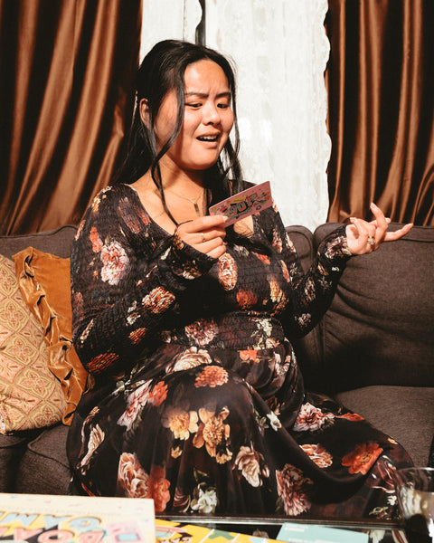 Floral Mesh Smocked Maxi Dress