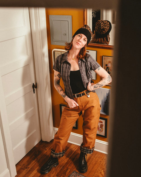 Colette Button Up Plaid Top