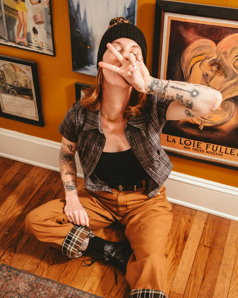 Colette Button Up Plaid Top