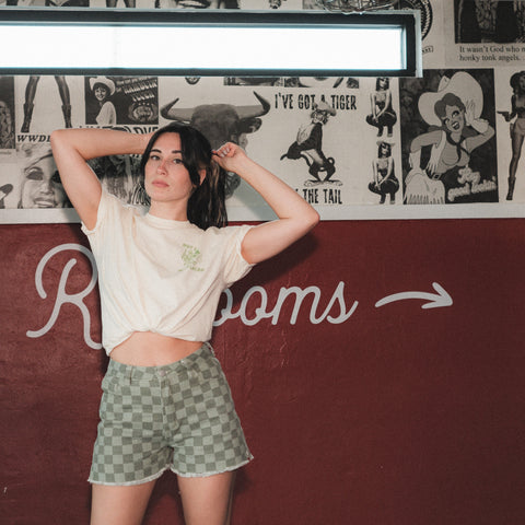  High Waisted Checkered Shorts