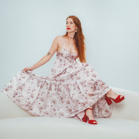 storia maxi dress Storia Floral and Embroidered Tiny Flowers Maxi Dress Girl Intuitive