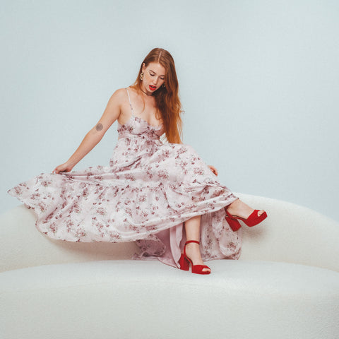 Cherry Blossom Satin Maxi Dress Modern Legend, LLC. Cherry Blossom Satin Maxi Dress Modern Legend, LLC.