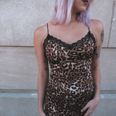  Amelia Leopard Slip Dress